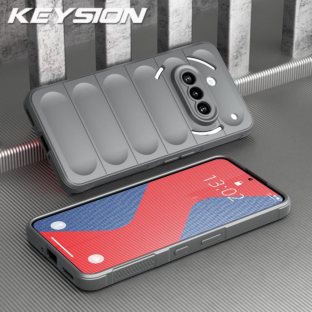 KEYSION Shockproof Matte Case for Nothing Phone 3A 3A Pro Anti-skid Soft Silicone Phone Back Cover for Nothing Phone 3A Pro 3A