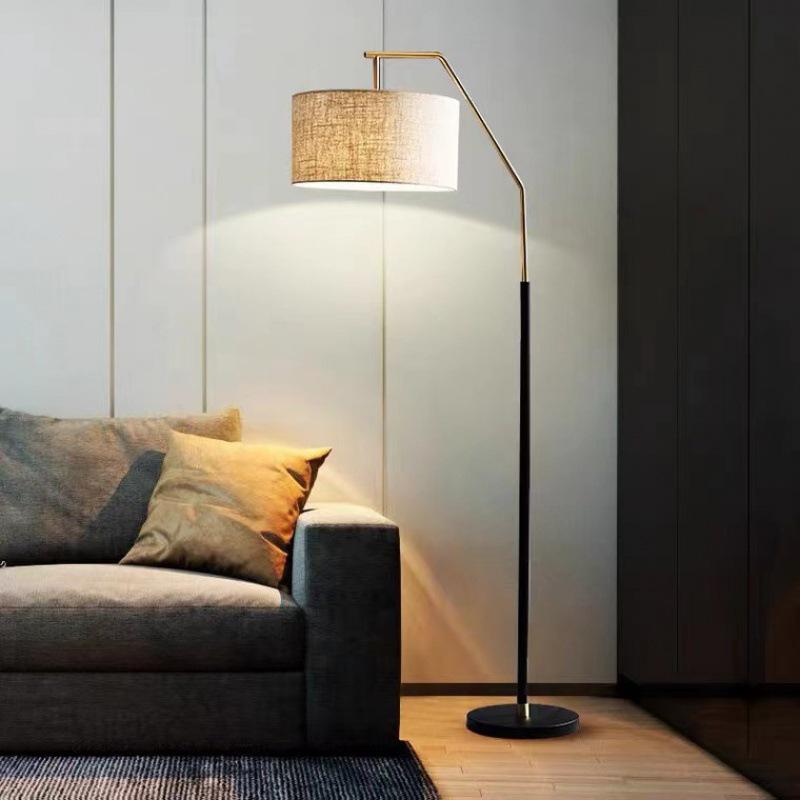 Nordic Minimalist Floor Lamp: Luxury Fabric Shade for Living Room, Bedroom, or Coffee Table