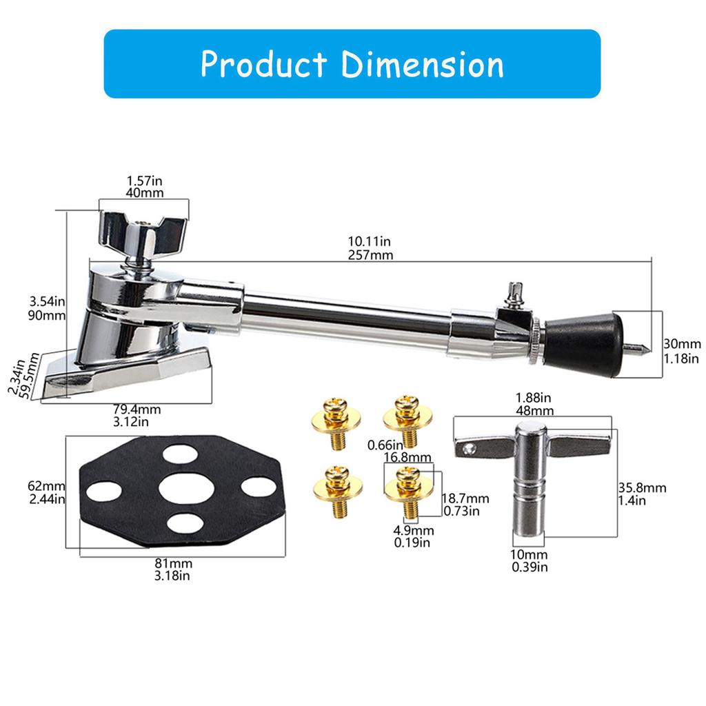 Professional Nonslip Drum Legs Bass Drum Stabilizer Legs Metal Texture Suitable for Percussion Instrument Stability