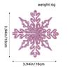 10CM Plastic Snowflake Christmas Tree Decorations - Hollow Powdered Snowflake Pendants