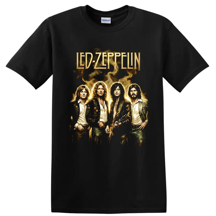 Led Zeppelin Rock Music T Shirt Vintage Band Portrait Guitar Graphic Tee Artwork