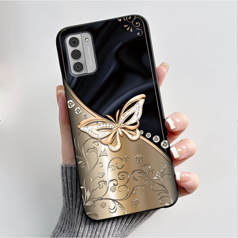 Custodia per Telefono Stampata Per Nokia G42/Nokia G310 5G/Nokia G60 5G/Nokia G100 Cover Guscio Morbido in Silicone Nero Custodie Carine con Fiori e Cartoni Animati