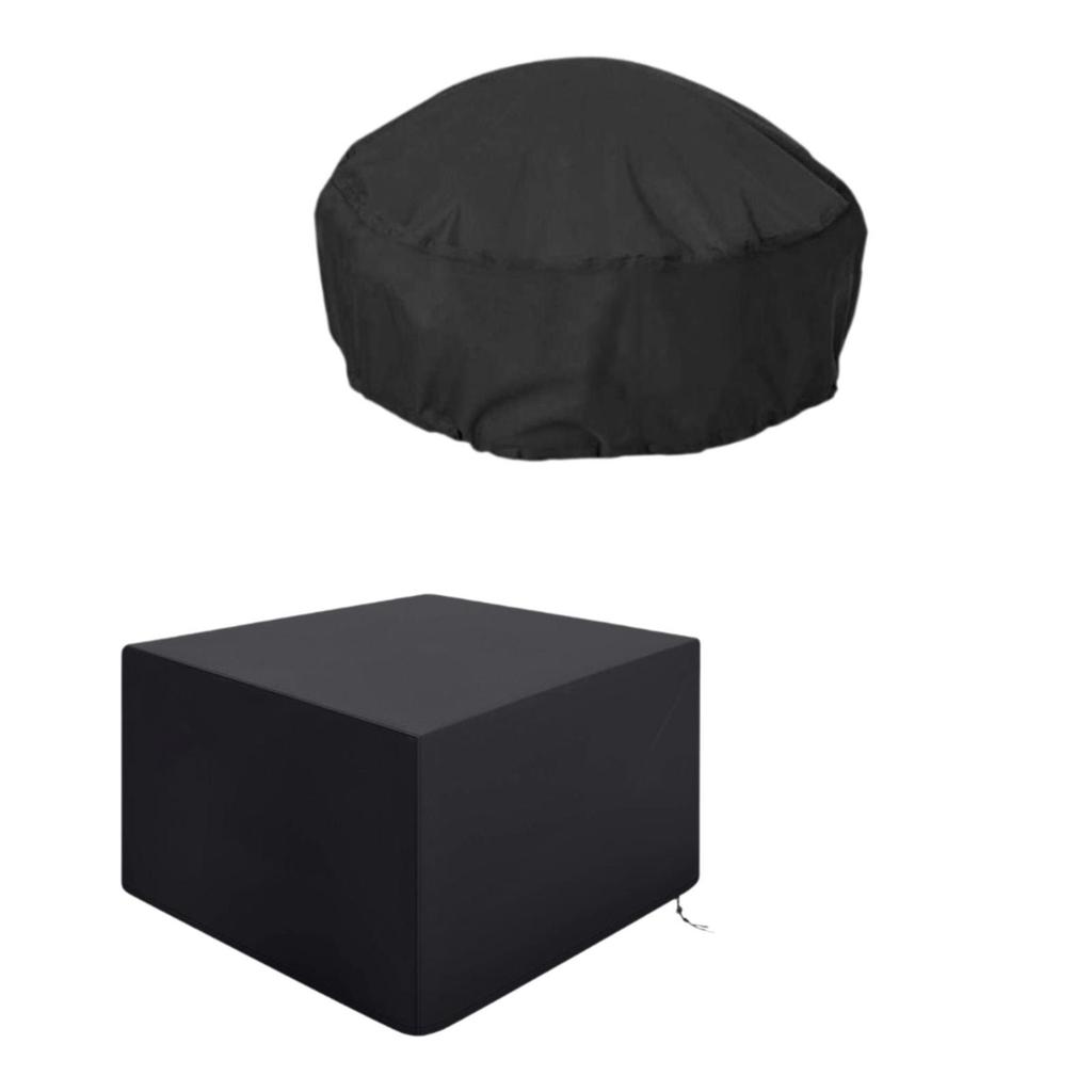 Fire Pit Cover Fire Pit Lid Fireplace Cover Waterproof Sun Protection Firepit Cover Protection for Outdoor Garden Yard Patio