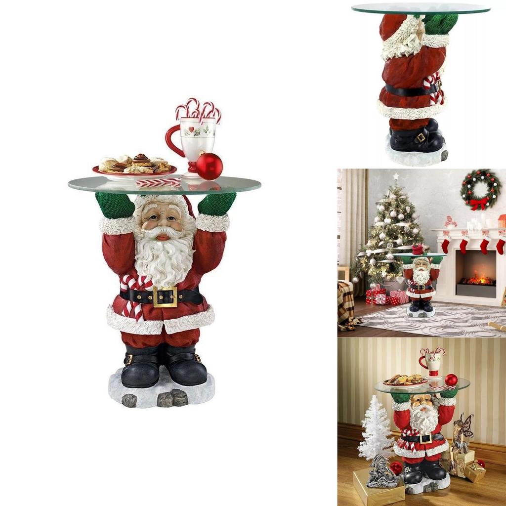 Whimsical Santa Claus Waiter Tray Resin Art Piece Ideal For Christmas Home Decor