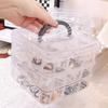 Large Three-Layer Removable 18-Grid 30-Grid Portable Transparent Plastic Jewelry Cosmetic Storage Box Fishing Gear Storage Large Box