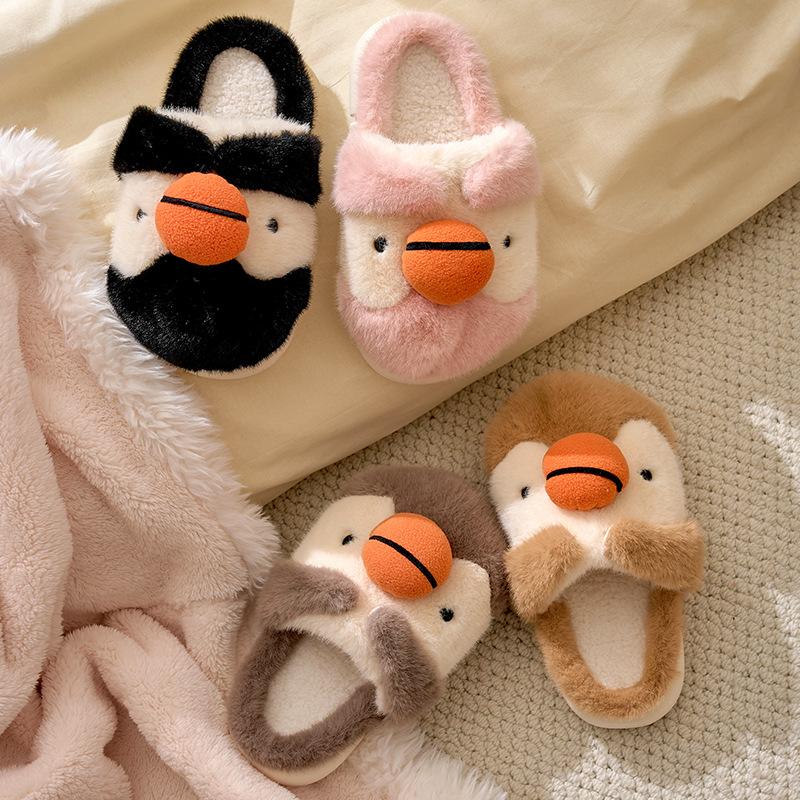 Couple Home Warm Fur Slippers Soft Bottom Non-slip Cotton Slippers Thick Bottom Comfort Winter Slides Women Zapatos De Mujer
