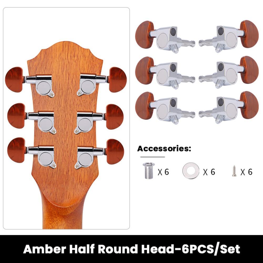 6PCS Zinc Alloy Guitar Tuning Pegs 3L3R Lock String Tuning Pegs Guitar Tuning Machine Head