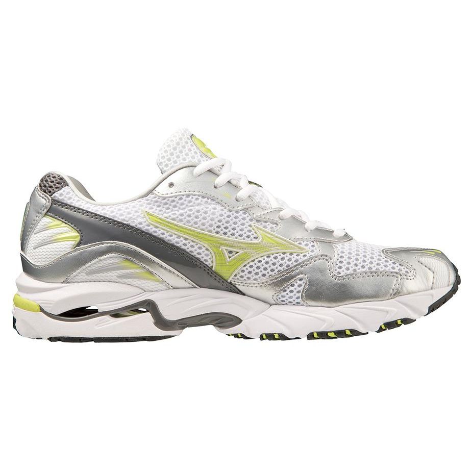 Mizuno Wave Rider 10 Hvit Sunny Lime Unisex Sneakers Sølv D1GA210411