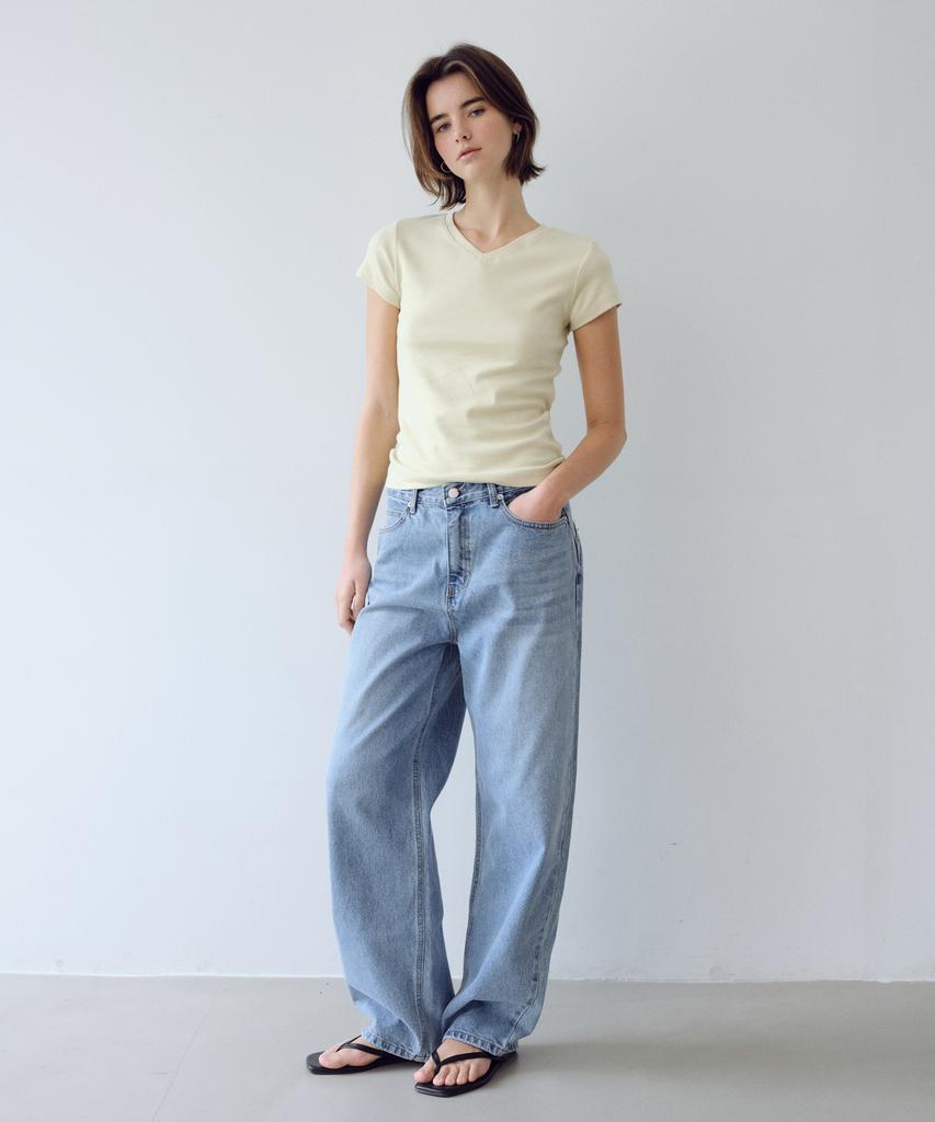 Yulago Curved Washing Denim Pants