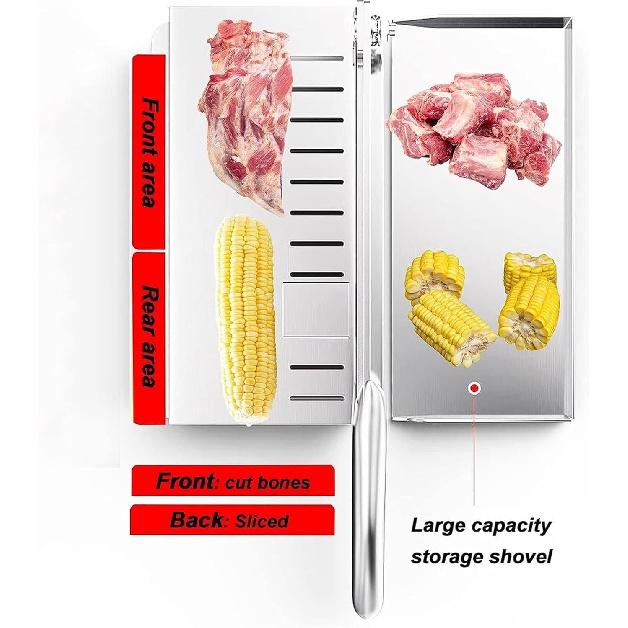 Manual Bone Meat Slicer, Stainless Steel Cutter Machine with 110Inch, Rib Fish Chicken Beef Cutting Machine for Home Cooking and Commercial