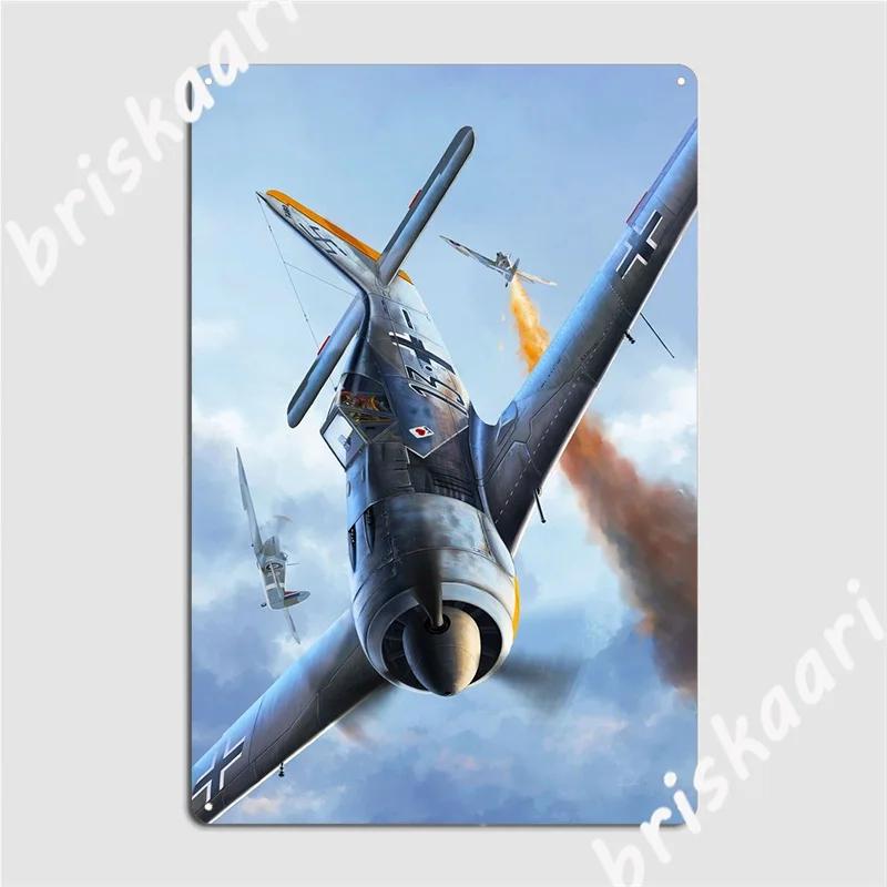 Fw190 Vs Raf Metal Plaque Poster Create Club Party Wall Decor Living Room WW2 Fighter Tin Sign Posters