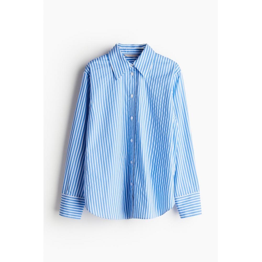 

Рубашка из поплина HM синяя полоска