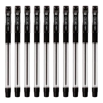 TOP TEC Ball Pen Pack Of 10 BLK Ink Ballpoint Pens For Smooth Writing Office School Stationery Use Everyday Writing Use