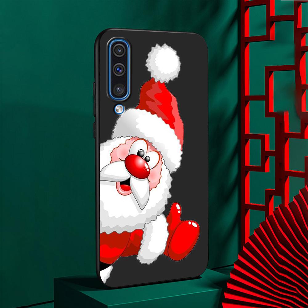 Jul Nyttår Gaver Elg Snø Deksel for Samsung Galaxy A50 A10 A70 A30 A20e A40 A20s A10s A10e A90 5G Mykt Svart Telefondeksel