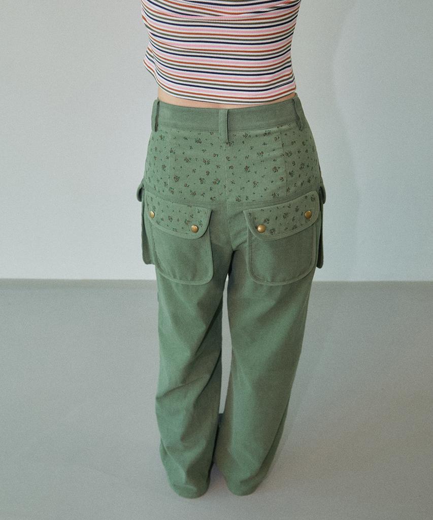 WOVEMENT Pocket Detail Cargo Pants Khaki Wbdfpa001Kk