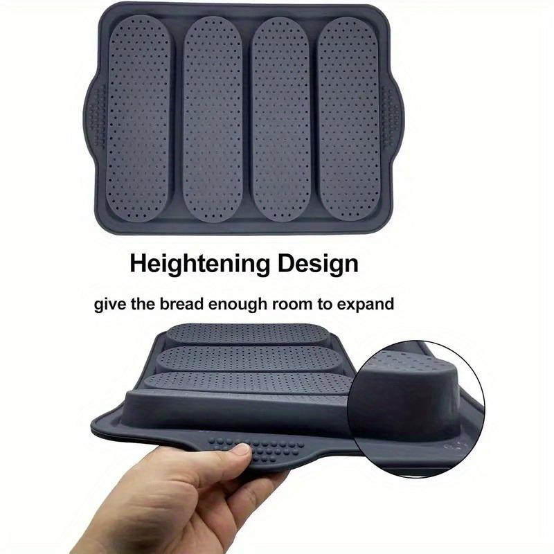 4 Wave Non-Stick Baguette Baking Pan - French Bread Tray for Sandwich & Hot Dog, Heat Resistant Kitchen Baking Tool