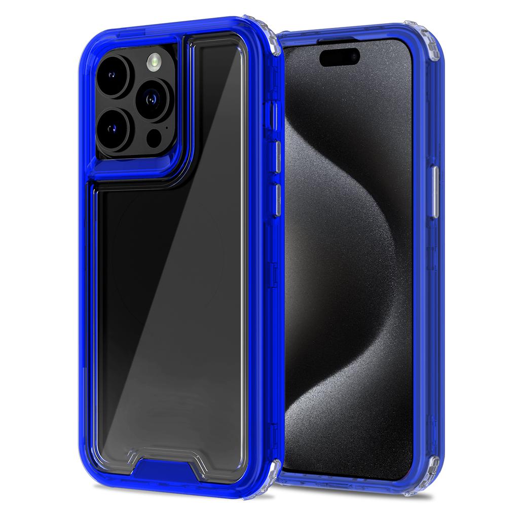 For iPhone 15 Pro Case Detachable 2-in-1 TPU+PC Clear Drop-Proof Phone Cover
