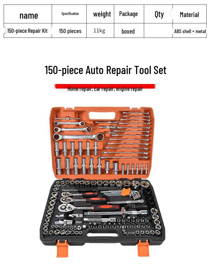 150-Piece Universal Ratchet Wrench Set for Auto Repair and Maintenance