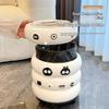 12L Doughnut Shape Wastebasket with Lid Wheel Recycle Bin Bedroom Living Room Kitchen Garbage Cube Cream Wind Cute Trash Can