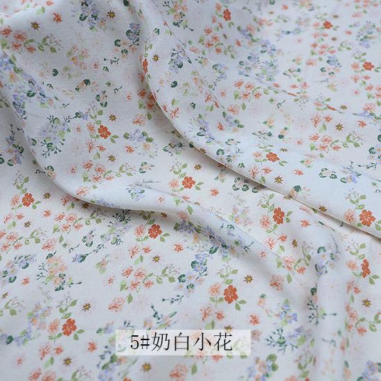 Kwiatowe Szyfonowe Tkaniny Draperowana Miękka Bluzka Sukienka Tkanina Odzieżowa Koreański Słodki DIY Ręcznie Robiona Robótka Ręczna Materiały Odzieżowe Szycie