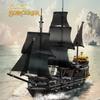 1424Pcs Black Pirates Ship Diy Adventure Boat Mini Bricks Building Blocks Assembled Model Toys for Boys Kids Christmas Gifts