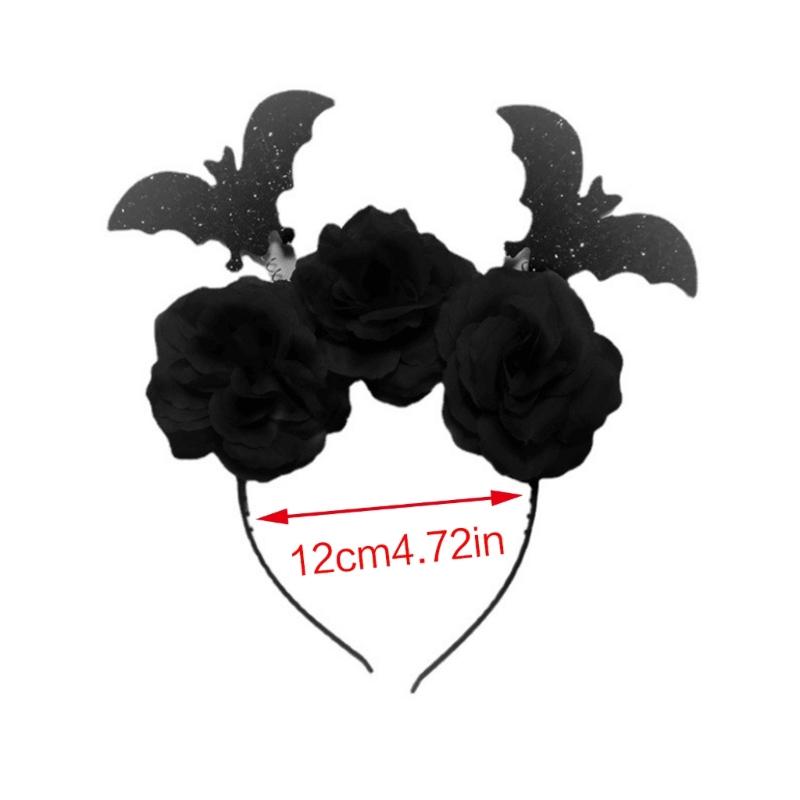 Gothic Bat Flower Hairband for Adult Kids Cosplay Party Costume Festival Theme Party Headpieces Halloween Accessories