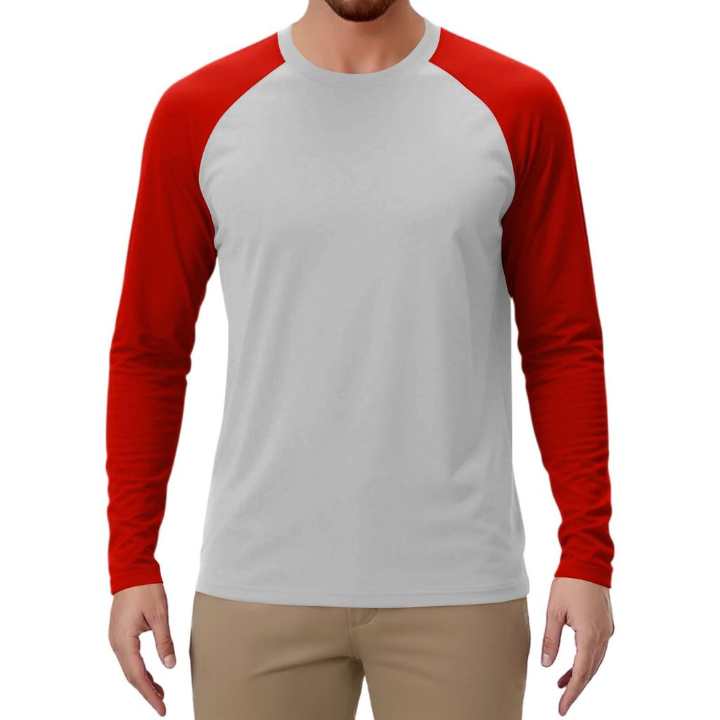 Heren Sporttop met Lange Raglanmouwen in Contrastkleuren