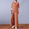 Completo Stile Etnico da Donna Top in Ramiè Pantaloni Estate Cotone e Lino Cardigan Lino Cinese Ricamo Largo Due Pezzi