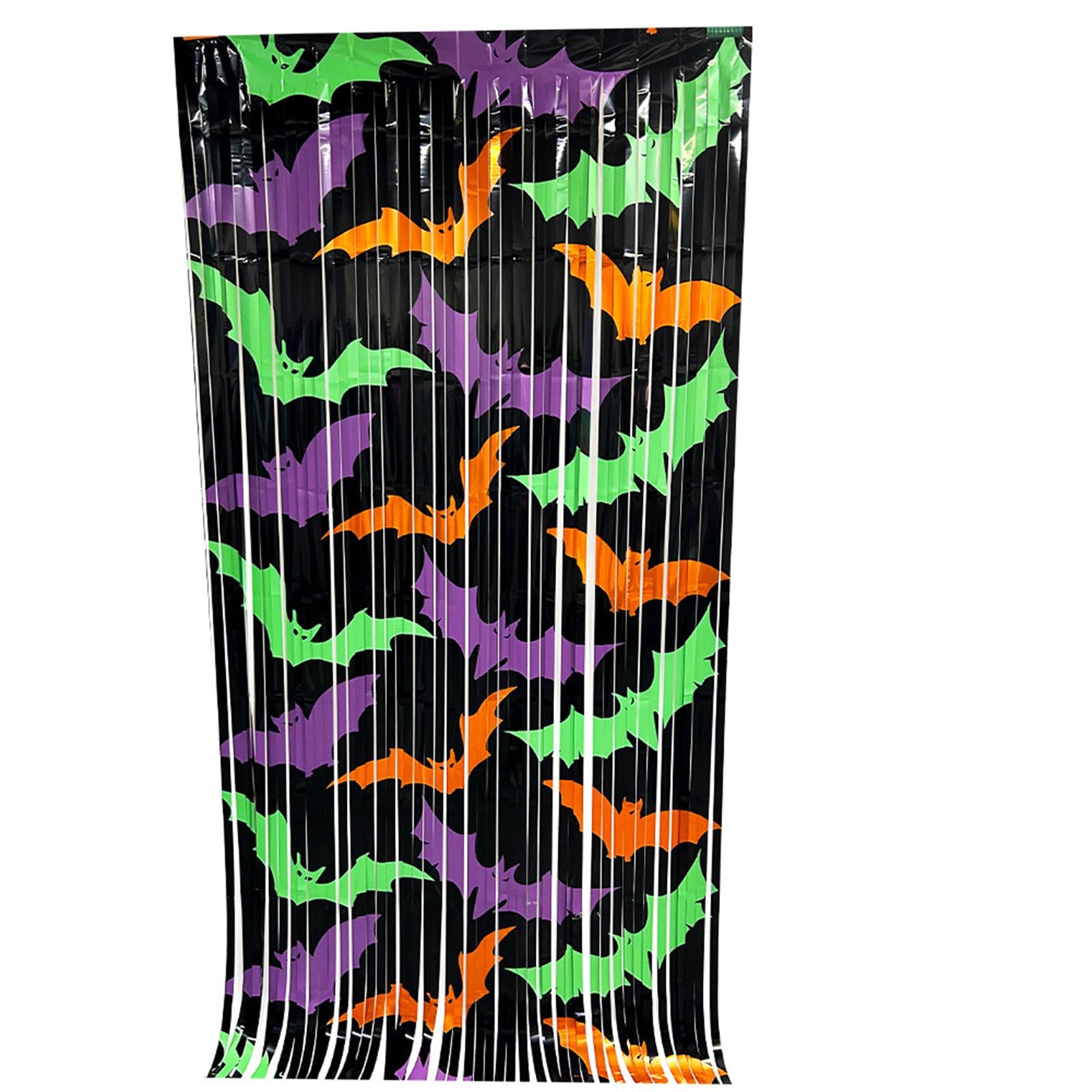 

Хэллоуин Летучая мышь/ Тыква/ Привидение/ Дождевой занавес Украшение для фона вечеринки Дождевой занавес Фотореквизит One Size