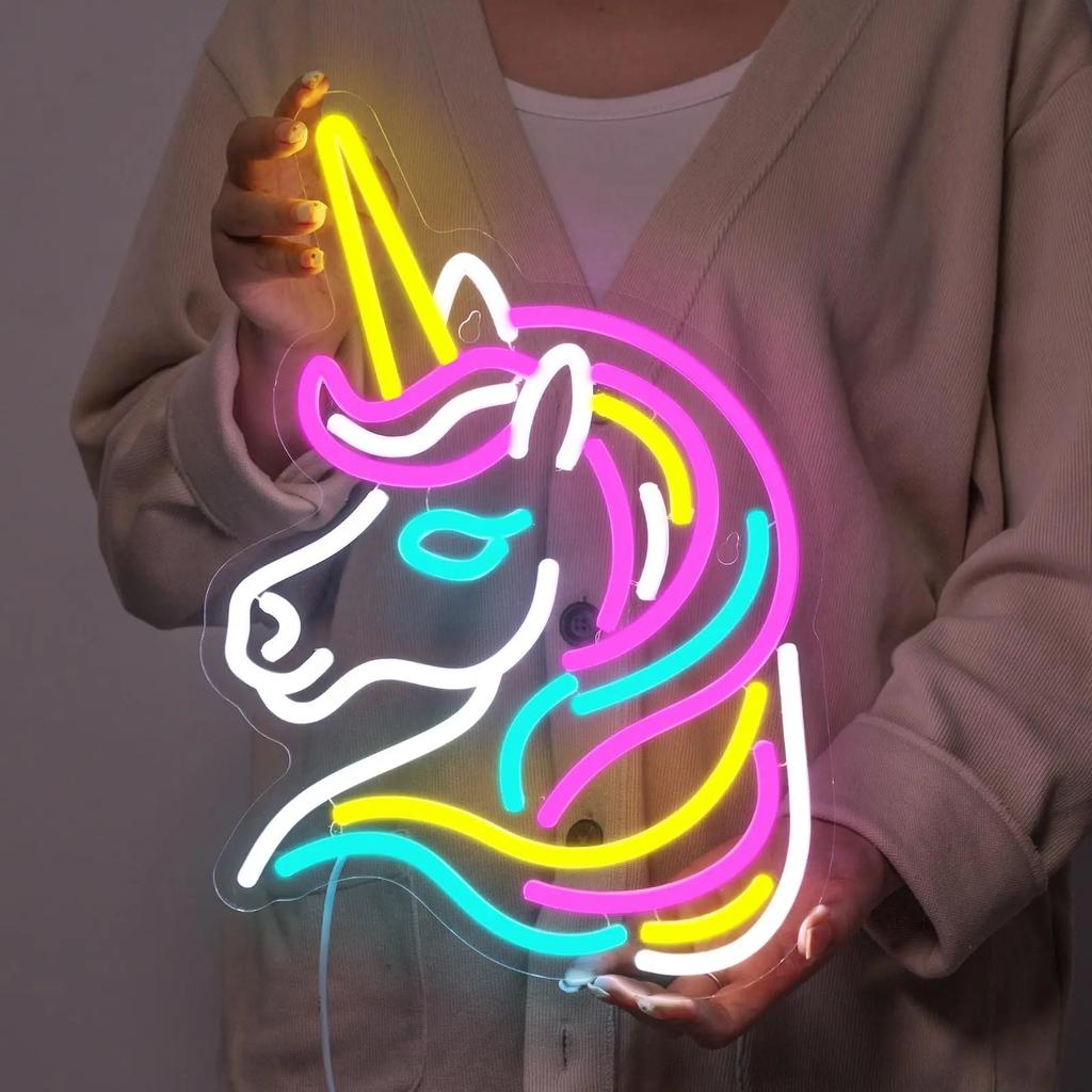 Unicorn Neon Sign for Wall Decor, Dimmable Colorful Unicorn Neon Lights for Girls Room, Unicorn Led Signs for Bedroom Kids Room