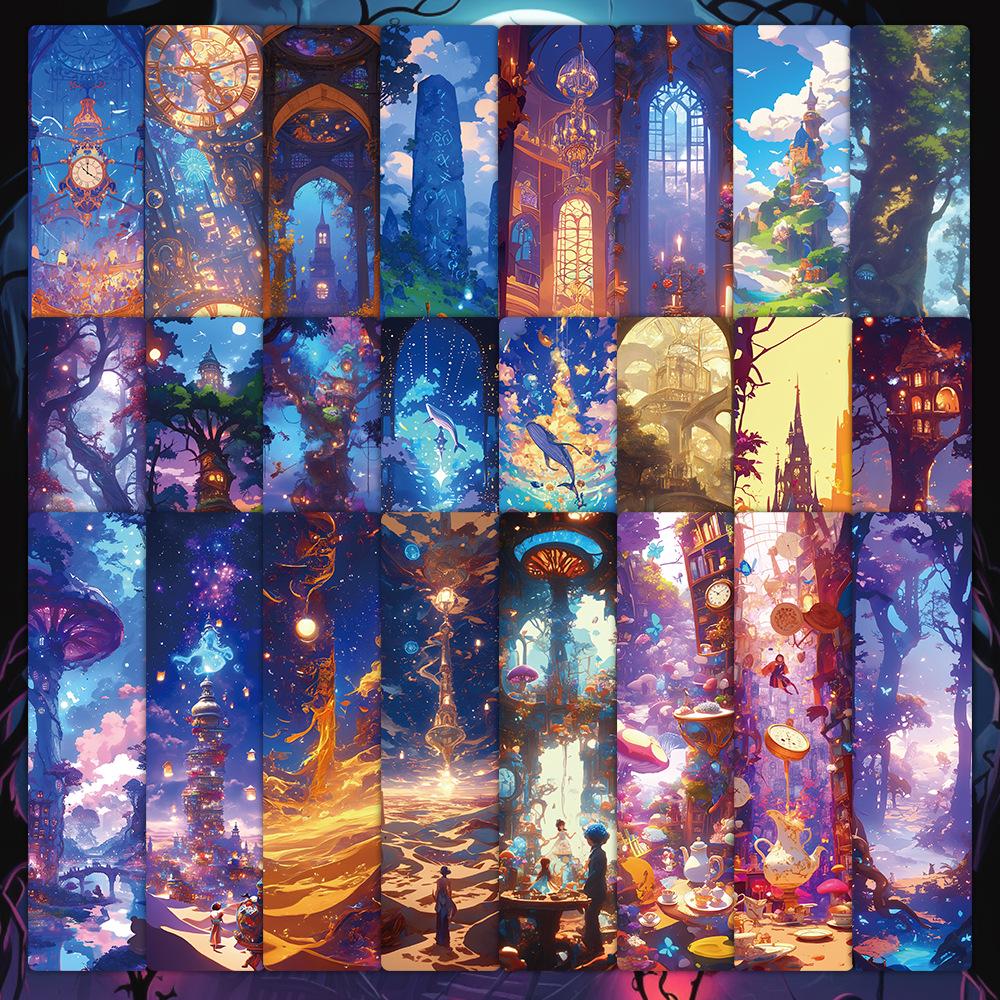 24 Fairy Tale World Paper Bookmarks - Novel Reading Decoration & Annotation Cards