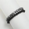 Matte Black Cubic Zirconia Ball & UFO Pendant Braided Bracelet Set