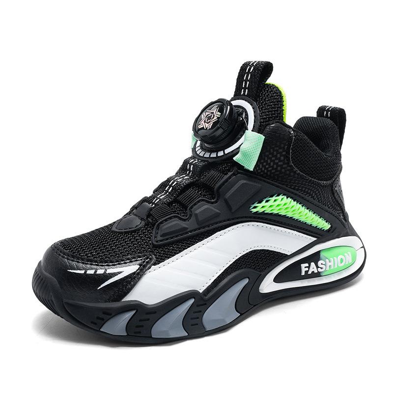 Girls' middle-aged and older children's basketball shoes, light boys' sports shoes, 2025 new spring leather children's sports shoes