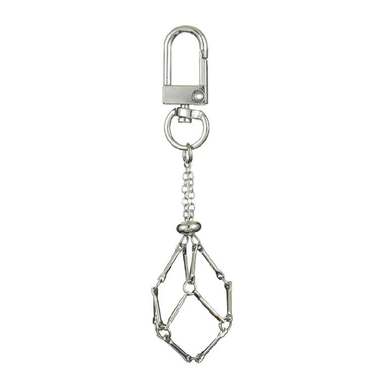 Practical Mesh Bag Keychain Delicate Stone Pendant Key Rings Charm Decorations