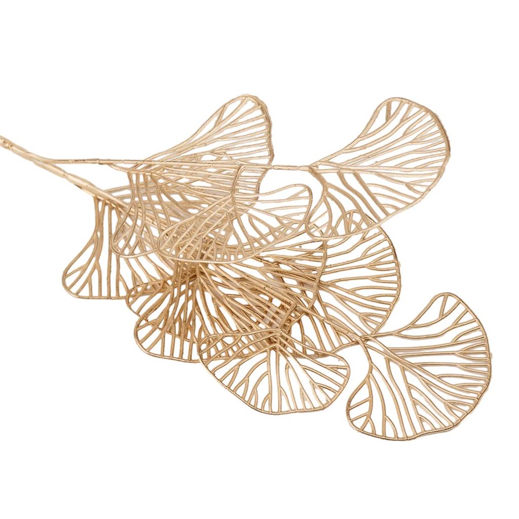 Eucalyptus Leaf Gold Fan Leaf Accessories Plastic Simulated For New Year Wedding Decorations Flower Arrangement