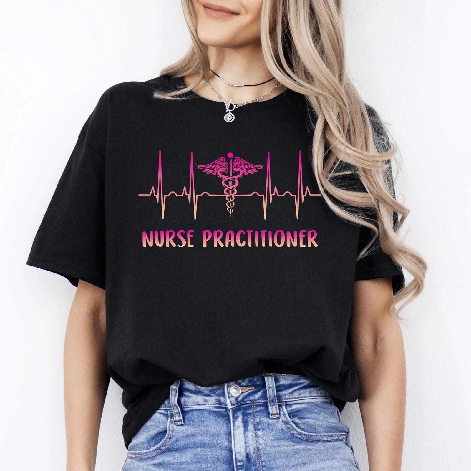 Nurse practitioner Heartbeat T-Shirt NP Family Nurse Practitioner heart beat Uni S