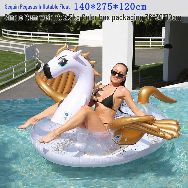 Colorful Unicorn Wing Inflatable Floating Bed - Thickened Swimming Ring Toy