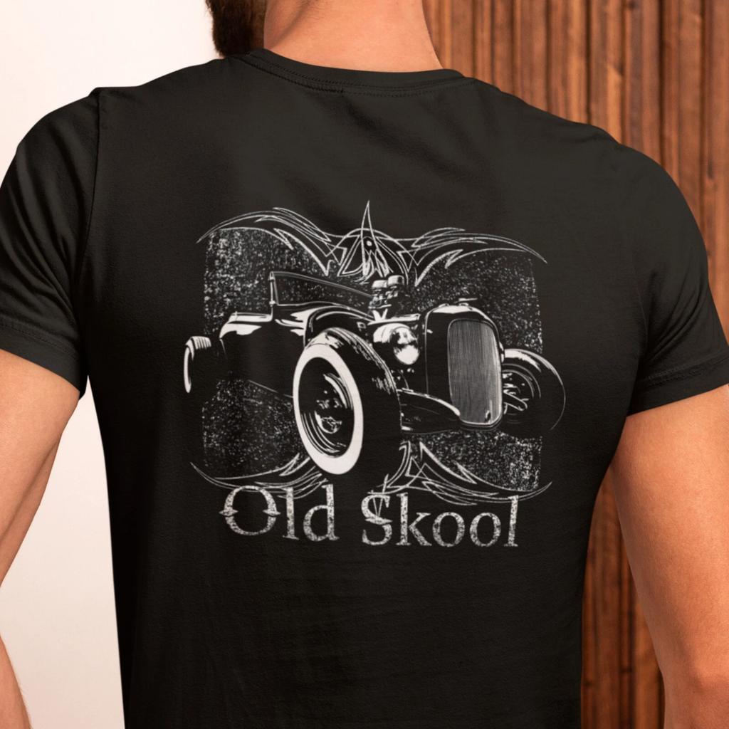 Old Skool Hot Rod Roadster Unisex klassisches T-Shirt - Bild auf dem Rücken