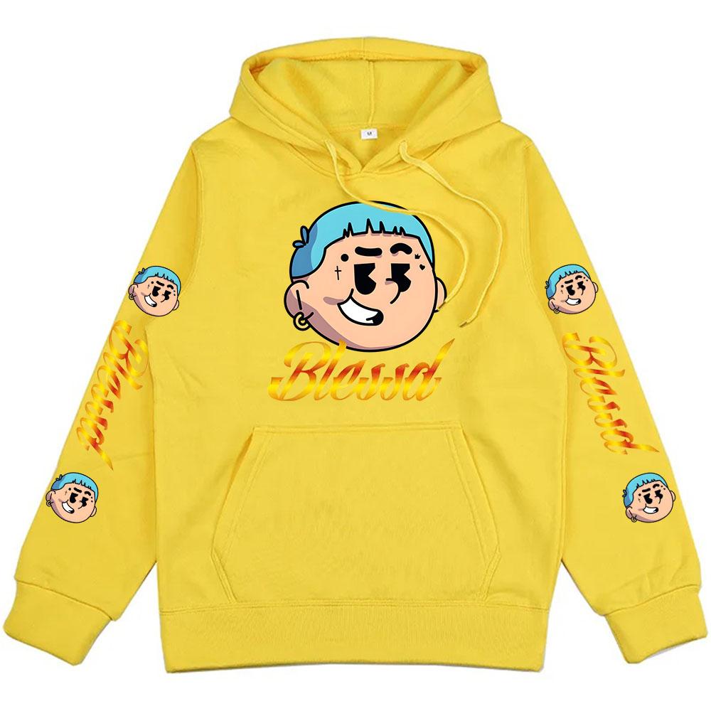 Pánské oblečení Mikiny s grafickým potiskem Blessd Unisex Hip Hopová móda Streetwear Mikiny na zimu Fleecový pohodlný top
