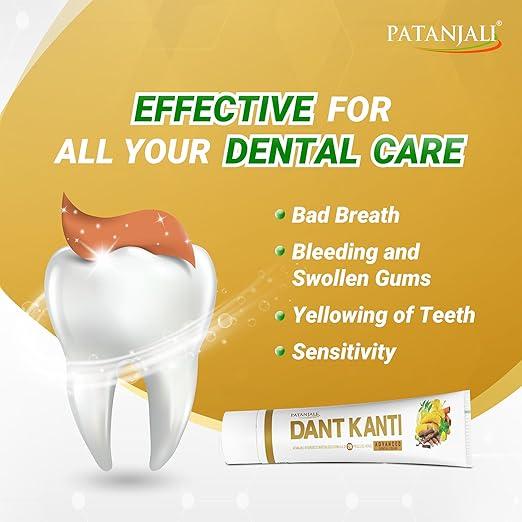 Patanjali Dant Kanti Advance Toothpaste Value Pack 200g (100g x 2), Herbal Ayurvedic Toothpaste for Strong Healthy Teeth & Gums, Natural Oral Care