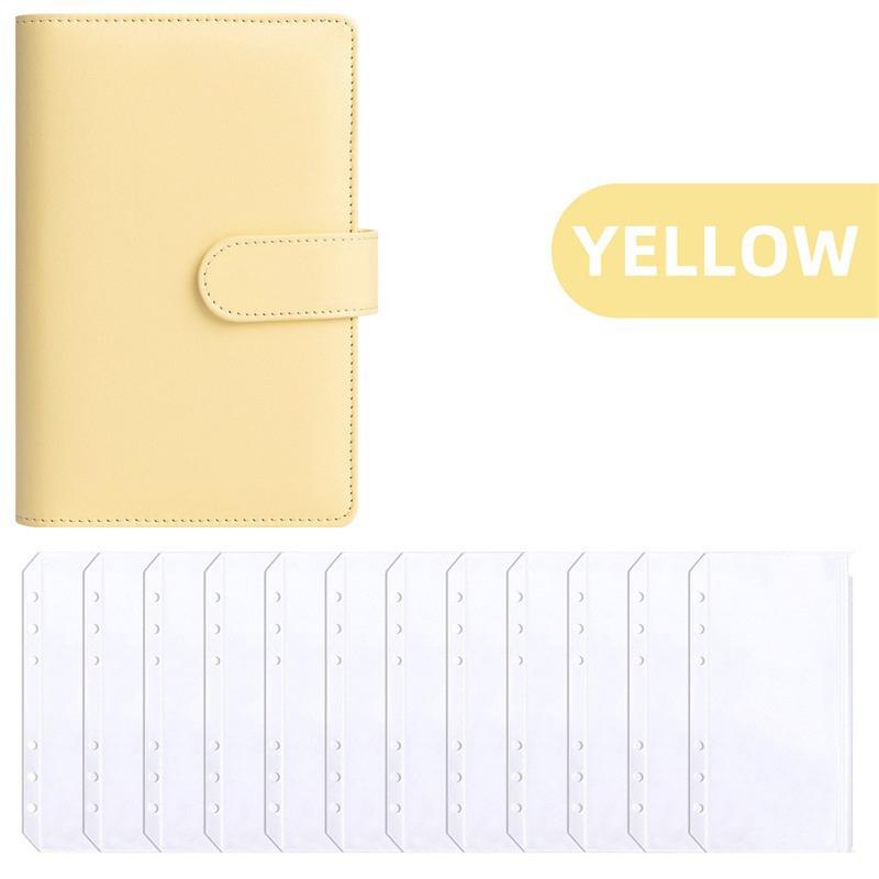 PU Leather Budget Binder With Cash Envelopes Pockets Zip Small French Budget Pouch Binder For Saving Money A6 Planner Organizer