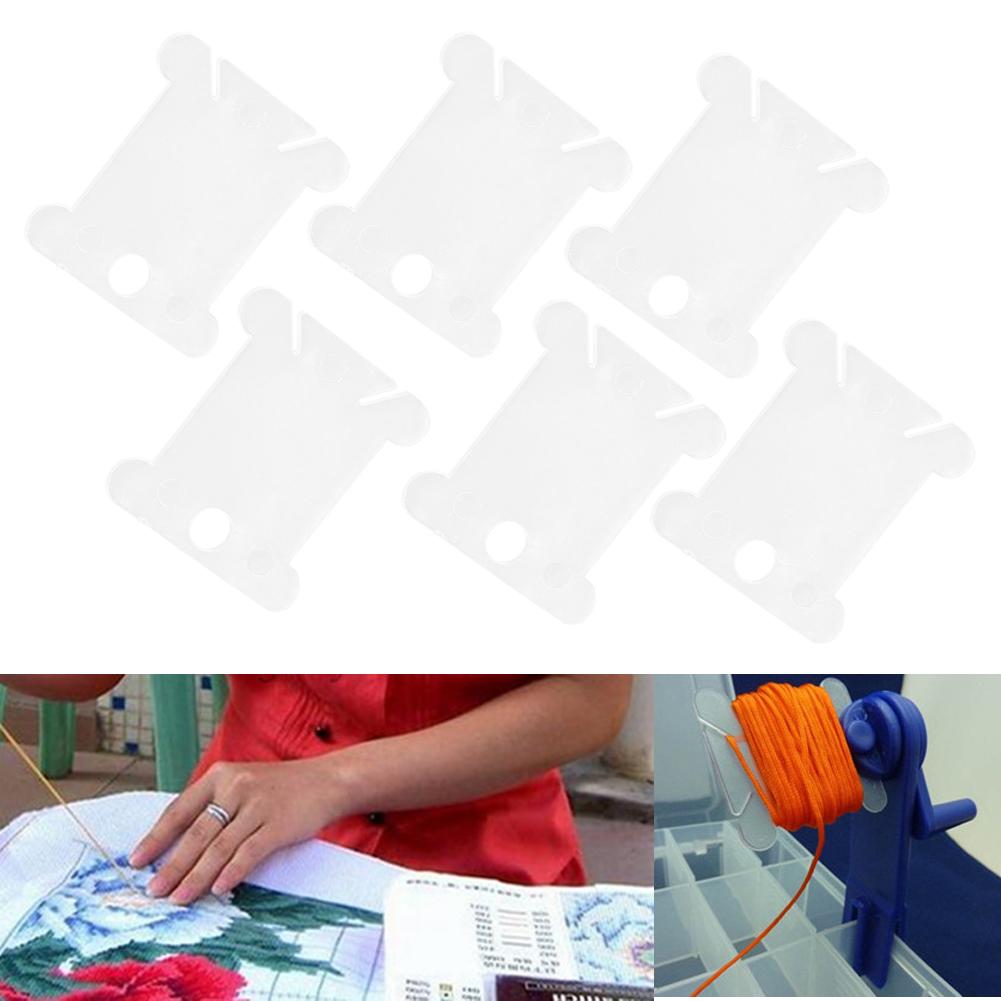100Pcs Cross Stitch Winding Board Plastic Thread Winder Plate DIY Sewing Accessories