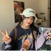 Embroidered Letter Baseball Cap for Couples, Big Head Circumference, Soft Top, Versatile Spring and Autumn Duck Tongue Hat