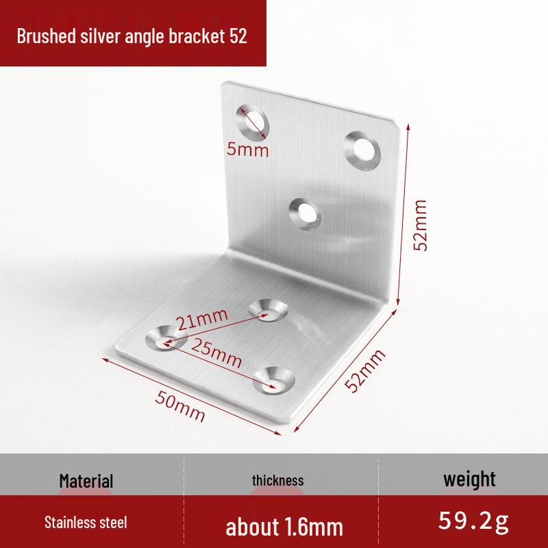 Thickened Stainless Steel 90° L-Shaped Angle Bracket for Shelf and Furniture Support