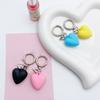 Stylish Love Heart Keychain Eye Catching Key Chain Bag Charm Decorations Fashionable Metal Pendant for Backpacks