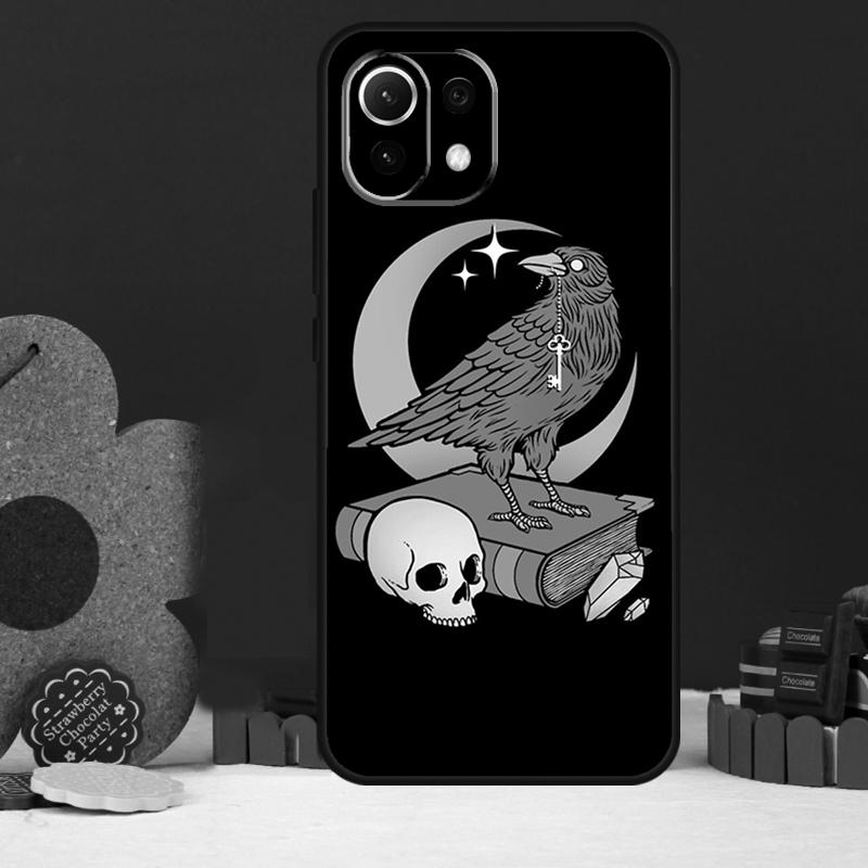 Skull Crow Flower Case For Xiaomi 17 Pro Max 14 15 Ultra 15T 13T 14T POCO F8 Ultra F7 F5 F6 X5 X6 X7 Pro Cover