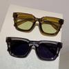 Luxus Márka Tervező Klasszikus Vintage Négyszögletes Napszemüveg Nőknek Férfiaknak Olívazöld Napszemüveg Trendi Punk Népszerű Utazási Árnyékolók