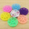 Travel Pillbox 7 Cell Mini Medicine Drug case Portable PP Round Shape Seven Grids Rotate Vitamin Pill Storage Case