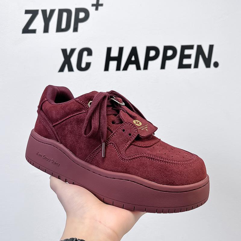 

Men s and women s 2025 new breathable platform bread shoes heightening couple shoes sports and leisure shoes 6353-5353-A 38 красный