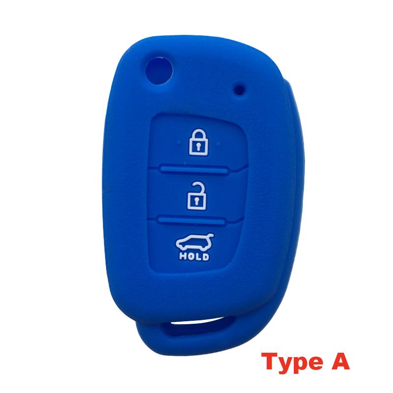 Key Case for Hyundai Accent Ix25 Tucson Ix35 2014 Elantra Creta Verna I40 I10 Solaris 2015 2016 2021 3 Button Silicone Key Cover